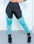 Imagem de Calça Legging Fitness Feminina Punho com Recortes Coloridos em Cirrê e Tela para Academia e Treinos