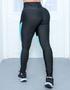Imagem de Calça Legging Fitness Feminina Punho com Recortes Coloridos em Cirrê e Tela para Academia e Treinos