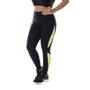 Imagem de Calça Legging Fitness Feminina Suplex Poliamida Cós Alto Recortes Tela Desenhada Orbis - Preto com det.verde, M