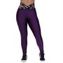 Imagem de Calça Legging Fitness Feminino Cós Elástico Transpasse Cirrê 3D Alta Orbis-ROXO