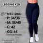 Imagem de Calça Legging K2B Original Cós Alto Grossa Academia Feminina Preta