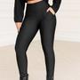 Imagem de Calça Legging Montaria Feminina Cintura Alta Corrida Trabalho Academia M G e GG