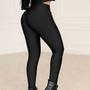 Imagem de Calça Legging Montaria Feminina Cintura Alta Corrida Trabalho Academia M G e GG
