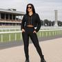Imagem de Calça Legging Montaria Feminina Cintura Alta Corrida Trabalho Academia M G e GG