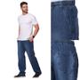 Imagem de Calça Masculina Jeans Cargo Cintura Elástico e Cordão Ajustador Larga E Confortavel