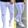 Imagem de Calça Masculina Sarja Rasgada Destroyer Skinny Premium Slim Super Barato