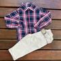 Imagem de Calça Menino Country Camisa Xadrez Cinto Conjunto Infantil