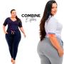 Imagem de Calça Moletom Algodão Ribana Plus Size Para Gordinhas Quentinha Para O Inverno