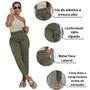 Imagem de Calça Mom Feminina Slouchy Jeans Sarja Cintura Alta Estilo