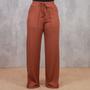 Imagem de Calça Pantalona Feminina Canelada Cintura Alta Confortavel 
