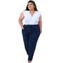 Imagem de Calça Pantalona Recorte com Bolso Moda Feminina Viscolycra Plus Size