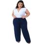 Imagem de Calça Pantalona Recorte com Bolso Moda Feminina Viscolycra Plus Size
