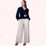 Imagem de Calça Pantalona Risca de Giz - Moda Casual Chic 