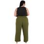 Imagem de Calça Plus Size Estilo Pantalona Feminina Cintura Alta Dunas Tendencia Wid Leg Elástico Cós