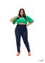 Imagem de Calça Plus Size Legging Gorgurão Canelado Com Bolsos Frontais Cós Largo