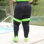 Imagem de Calça Plus Size Preta com Recortes Verde Neon 