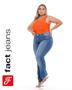 Imagem de Calça Reta Cintura Alta Plus Size Fact Jeans L033