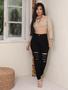 Imagem de Calça Skinny Faraya Jeans Preta Rasgada cintura alta com lycra elastano modela bumbum lançamento