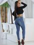 Imagem de Calça Skinny feminina Faraya jeans basica/ lisa Premium Cintura alta elastano modela bumbum