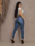 Imagem de Calça Skinny feminina jeans Cargo / bolso do lado premium cintura alta modela bumbum lycra/elastano