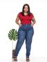 Imagem de Calça Skinny feminina jeans com rasgos Plus Size Premium Cintura alta com lycra