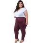 Imagem de Calça Skinny Feminina Plus Size com Bolsos Cintura Média Tecido 3D Catwalk Açaí