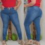 Imagem de Calça Skinny Feminina Plus Size Taiga Jeans Cintura Alta com lycra com cordão na cintura