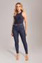 Imagem de Calça Skinny Jeans Feminina Com Cinto Azul Indigo material sintético