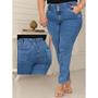 Imagem de Calça Skinny Jeans Feminina com elastico na cintura modeladora Plus Size Clara cintura alta lycra/elastano moda tendenci