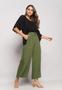 Imagem de Calça Wide Leg Viscolinho Com Bolso Verde Musgo Salvatore Fashion