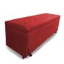 Imagem de Calçadeira Baú com Sapateira King 193cm Paris Suede Vermelho - Sheep Estofados