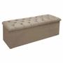 Imagem de Calçadeira Baú Giovana King 195 Cm Suede Bege - MV Estofados Shop