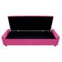 Imagem de Calçadeira Baú King Everest P02 195 cm para cama Box Suede Pink - Amarena Móveis