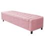 Imagem de Calçadeira Baú King Everest P02 195 cm para cama Box Suede Rosa Bebê - Amarena Móveis
