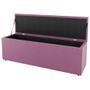 Imagem de Calçadeira Baú Solteiro Cora 90cm Suede Rosa - Desk Design