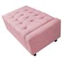 Imagem de Calçadeira Baú Solteiro Everest P02 90 cm para cama Box Suede Rosa Bebê - Amarena Móveis