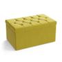 Imagem de Calçadeira Estofada Decorativa para Cama Box Sagitarius 90 para Cama de Solteiro Suede Amarelo Arade