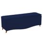 Imagem de Calçadeira Estofada Yasmim 90 cm Solteiro Suede Azul Marinho - ADJ Decor