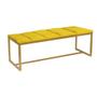 Imagem de Calçadeira Industrial Carla 100cm Solteiro Quarto Box Cama Ferro Dourado material sintético Amarelo - Ahz Móveis