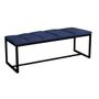 Imagem de Calçadeira Industrial Carla 100cm Solteiro Quarto Box Cama Ferro Preto material sintético Azul Marinho - Ahz Móveis