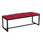 Imagem de Calçadeira Industrial Carla 100cm Solteiro Quarto Box Cama Ferro Preto Suede Vermelho - Ahz Móveis