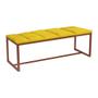 Imagem de Calçadeira Industrial Carla 140cm Casal Quarto Box Cama Ferro Bronze Suede Amarelo - Ahz Móveis