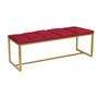 Imagem de Calçadeira Industrial Carla 160cm Queen Size Quarto Box Cama Ferro Dourado material sintético Vermelho - Ahz Móveis