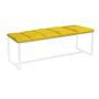 Imagem de Calçadeira Industrial Carla 195cm King Size Quarto Box Cama Ferro Branco Suede Amarelo - Ahz Móveis