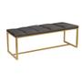 Imagem de Calçadeira Industrial Carla 195cm King Size Quarto Box Cama Ferro Dourado material sintético Cinza Escuro - Ahz Móveis