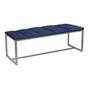 Imagem de Calçadeira Industrial Carla 195cm King Size Quarto Box Cama Ferro Prata Suede Azul Marinho - Ahz Móveis