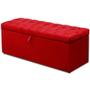 Imagem de Calçadeira Recamier Baú Casal Queen 160cm Italia Suede Vermelho - DS Estofados