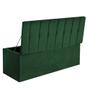 Imagem de Calçadeira Recamier Baú Kiara 160cm Queen Size Para Quarto Box Suede Verde Musgo - Ahazzo Móveis