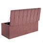 Imagem de Calçadeira Recamier Baú Kiara 195cm King Size Para Quarto Box Suede Rose Gold - Ahazzo Móveis