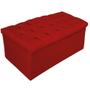 Imagem de Calçadeira Recamier Estofada Baú Mel Capitonê 90 cm Suede Vermelho Quarto - AM Decor